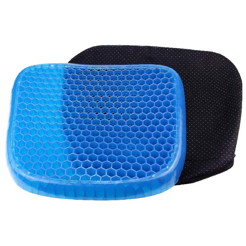 Gel Seat Cushion Comfort Blue Honeycomb Design Gel Pad Provides Excellent Support for Lower Back, Spine, Hips Promotes Venting & Good Sitting Posture for Office Chair Car Sitter Wheelchair