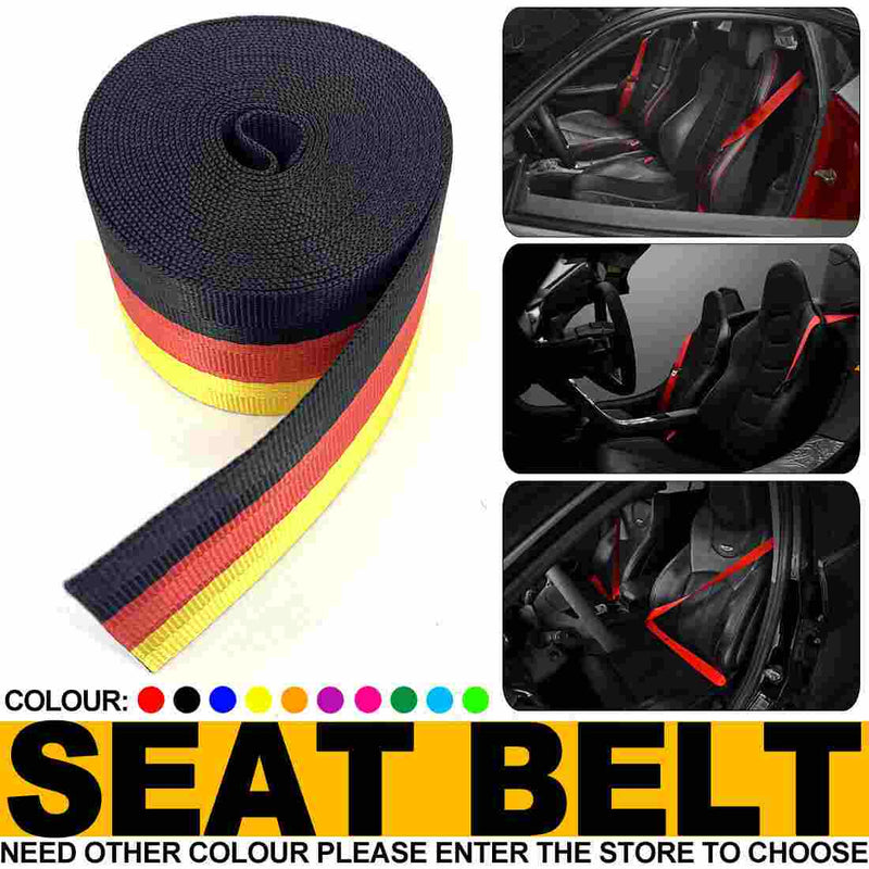 Car 3.6M Seat Belt Webbing Polyester Seat Lap Retractable Nylon Safety Strap