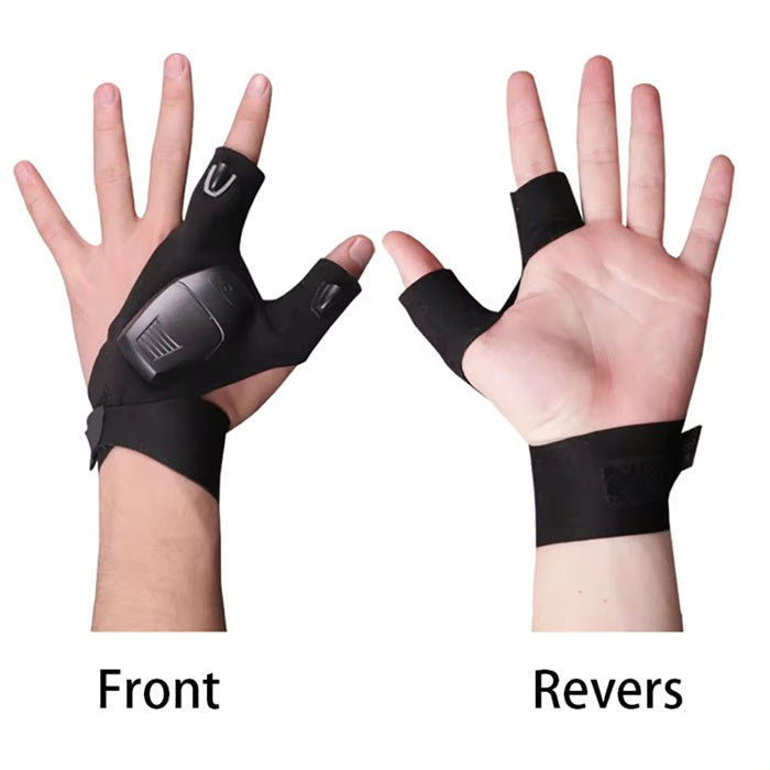 Gloves With Hands Free LED Flashlight
