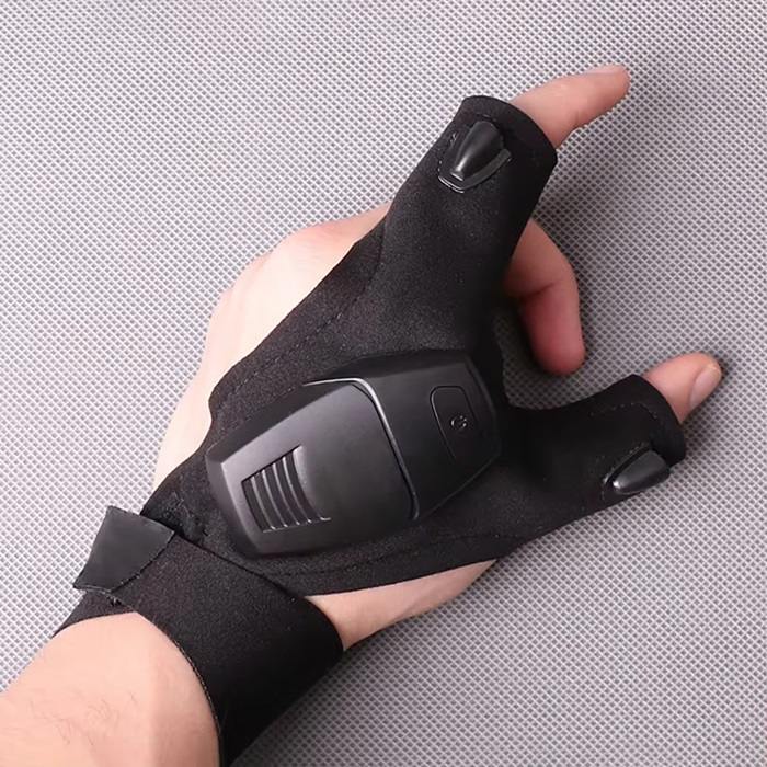 Gloves With Hands Free LED Flashlight