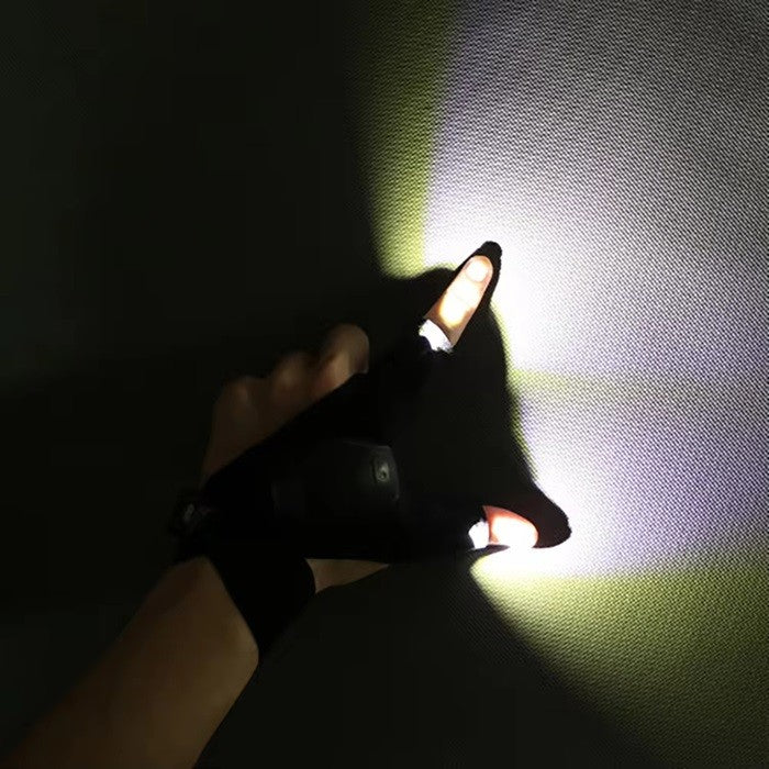 Gloves With Hands Free LED Flashlight