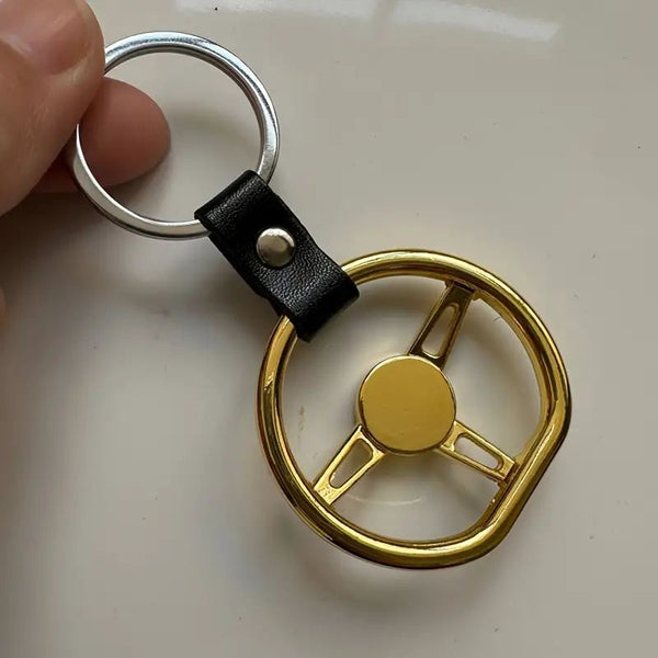 Creative Simulation D Shape Car Steering Wheel Keychain Car Racing Steering Wheel Metal Key Ring Holder Bag Pendant Cool Motorcycle Bike Keyring