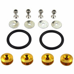 Golden Finish JDM Quick Release Fasteners For Car Bumpers Trunk Fender Hatch Lids Kit.