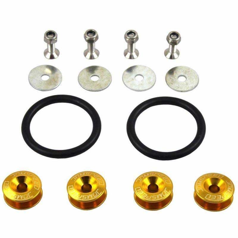 Golden Finish JDM Quick Release Fasteners For Car Bumpers Trunk Fender Hatch Lids Kit.