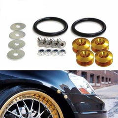 Golden Finish JDM Quick Release Fasteners For Car Bumpers Trunk Fender Hatch Lids Kit.