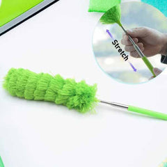 GREEN COLOR ADJUSTABLE WASHABLE LONG HANDLE, MICROFIBER DUSTER FOR CLEANING CAR OFFICE AIR CONDITION