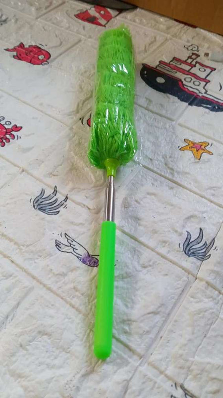 GREEN COLOR ADJUSTABLE WASHABLE LONG HANDLE, MICROFIBER DUSTER FOR CLEANING CAR OFFICE AIR CONDITION