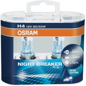 Osram Night Breaker Plus Headlight Fog Light Bulbs Bulb H4 12V 60/55W
