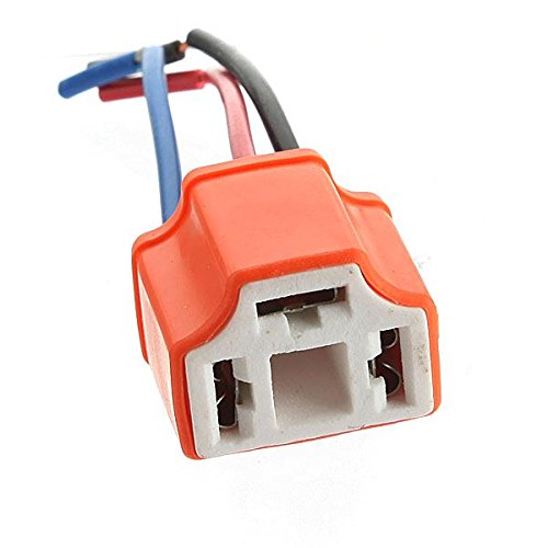 2pcs H4/HB2 Car Motorcycle Headlight Headlamp Ceramic Bulb Holder Socket Wire Cable 3 Pin Female.