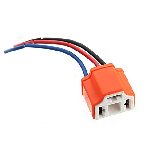 2pcs H4/HB2 Car Motorcycle Headlight Headlamp Ceramic Bulb Holder Socket Wire Cable 3 Pin Female.