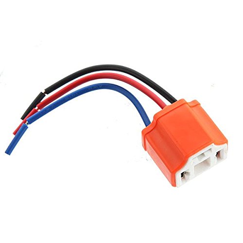 2pcs H4/HB2 Car Motorcycle Headlight Headlamp Ceramic Bulb Holder Socket Wire Cable 3 Pin Female.