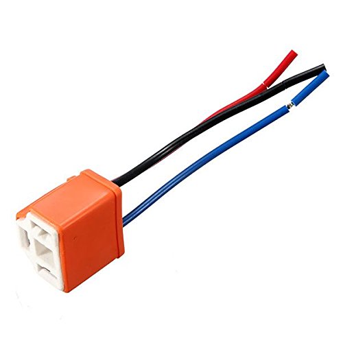 2pcs H4/HB2 Car Motorcycle Headlight Headlamp Ceramic Bulb Holder Socket Wire Cable 3 Pin Female.