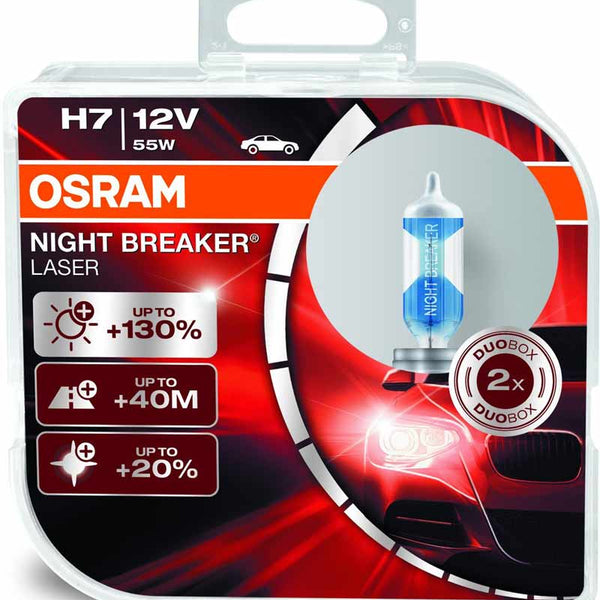 Osram H7 Night Breaker Laser Duo Box 64210NBL-HCB Light (55W, 12V, 2 Bulbs)