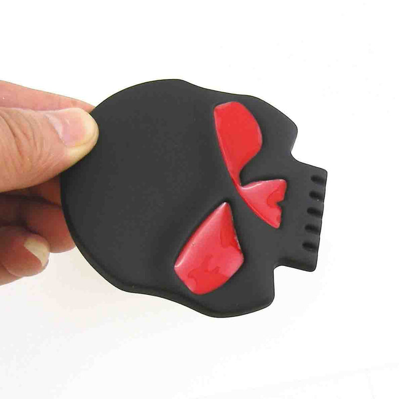 Black-Red Car Auto Logo 3D Metal Emblem Badge Decals Skeleton Half Skull