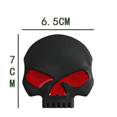 Black-Red Car Auto Logo 3D Metal Emblem Badge Decals Skeleton Half Skull