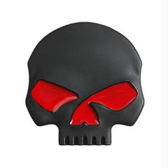 Black-Red Car Auto Logo 3D Metal Emblem Badge Decals Skeleton Half Skull