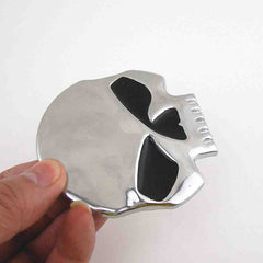 Chrome-Black Car Auto Logo 3D Metal Emblem Badge Decals Skeleton Half Skull