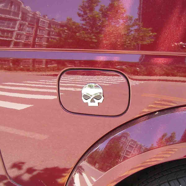 Chrome-Black Car Auto Logo 3D Metal Emblem Badge Decals Skeleton Half Skull
