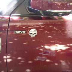 Chrome-Black Car Auto Logo 3D Metal Emblem Badge Decals Skeleton Half Skull