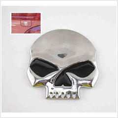 Chrome-Black Car Auto Logo 3D Metal Emblem Badge Decals Skeleton Half Skull