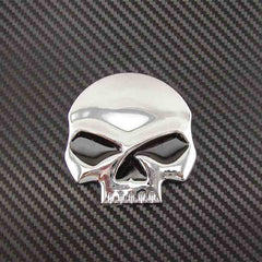 Chrome-Black Car Auto Logo 3D Metal Emblem Badge Decals Skeleton Half Skull