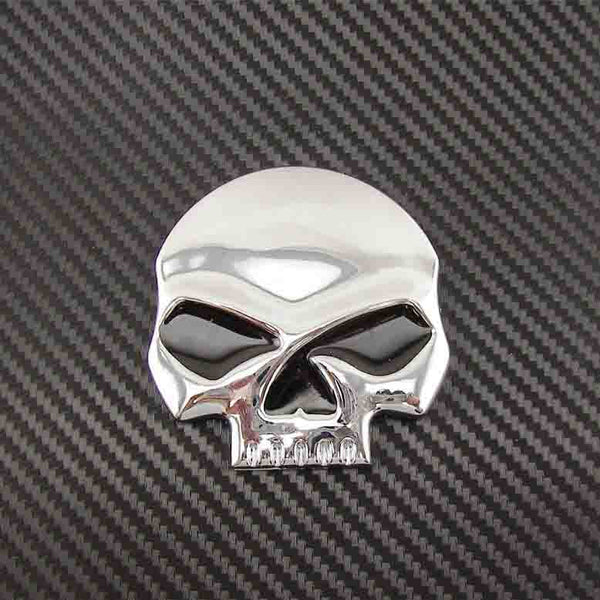 Chrome-Black Car Auto Logo 3D Metal Emblem Badge Decals Skeleton Half Skull
