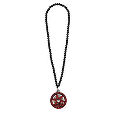 Six Spoke Red Car Mirror Pendant Decoration Metal Wheel Hub Hanging Ornaments Auto Interior