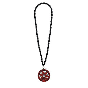 Six Spoke Red Car Mirror Pendant Decoration Metal Wheel Hub Hanging Ornaments Auto Interior