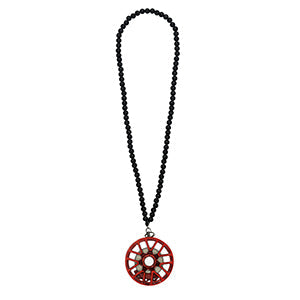 Multi Spoke Red Car Mirror Pendant Decoration Metal Wheel Hub Hanging Ornaments Auto Interior
