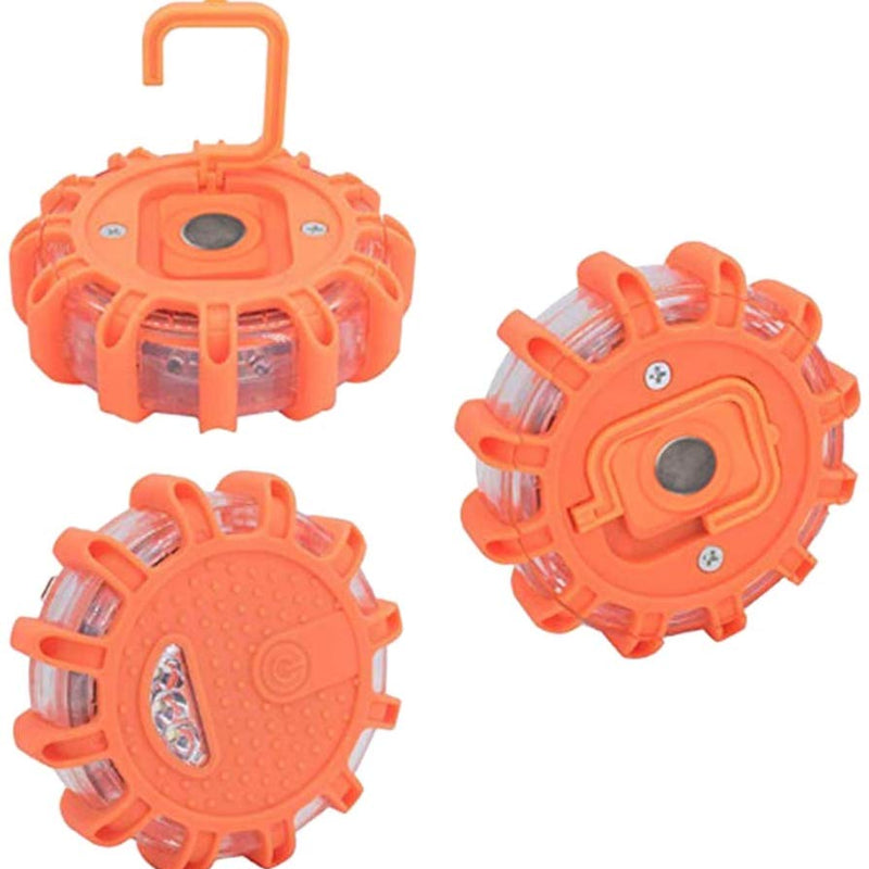1pc Roadside Safety Discs LED Flashing Flare Hazard SOS Light (Batteries Not Included)