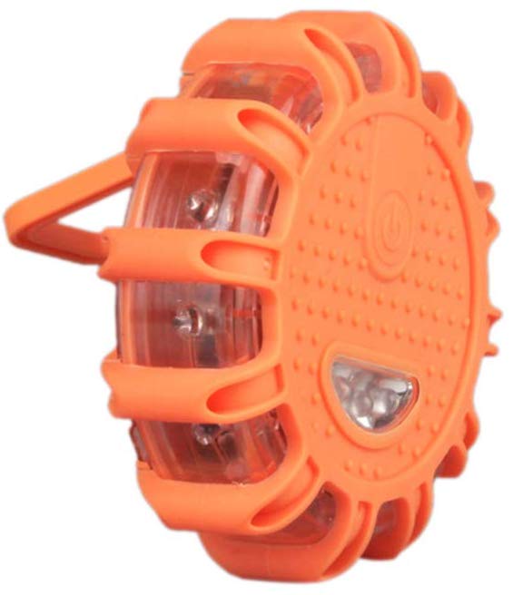 1pc Roadside Safety Discs LED Flashing Flare Hazard SOS Light (Batteries Not Included)