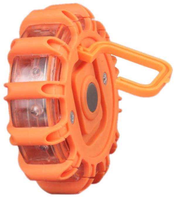 1pc Roadside Safety Discs LED Flashing Flare Hazard SOS Light (Batteries Not Included)