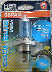 OSRAM HS1 COOL BLUE MEGA HEADLIGHT LAMP FOR BIKES 35W/35W SINGLE PIECE