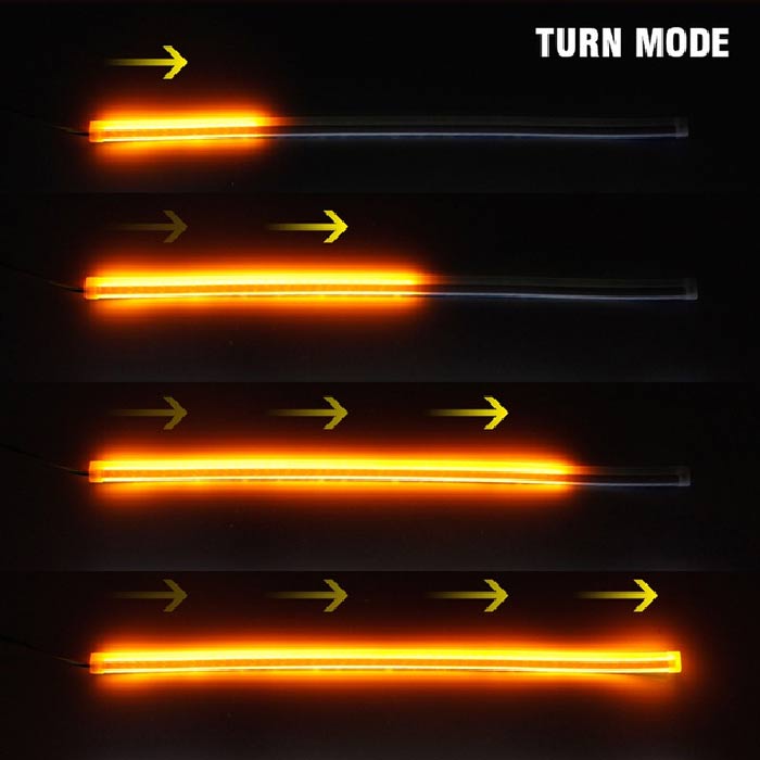 60cm Car Headlight Daytime Running Strip Light RGB Flexible Indicator Lights for Cars & Bikes with Wireless Remote Controller (60 cm, Set of 2 Pieces) (Multicolor)
