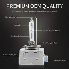 2pcs D1R HID Bulbs 35W 6000K Diamond White Xenon HID Headlight Bulb