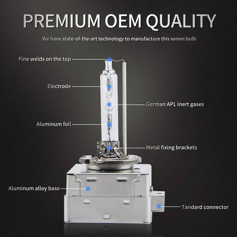 2pcs D1R HID Bulbs 35W 6000K Diamond White Xenon HID Headlight Bulb