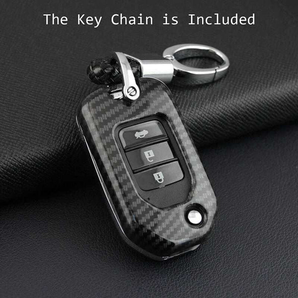 Honda 3 Button ABS+Silicone Flip Key Cover Case With Keychain Suitable For CITY, WR-V