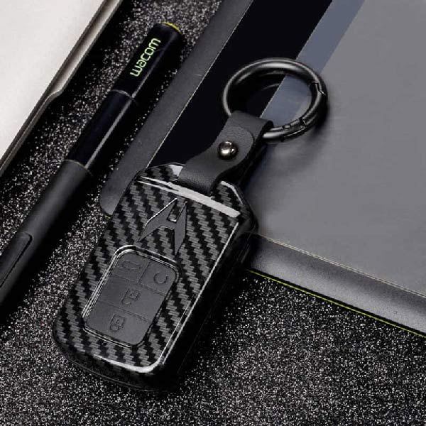 Honda 4 Button Honda City, Civic, Jazz, Amaze, CR-V, WR-V, BR-V Smart Key (Push Start) ABS+Silicone Car Key Cover Case With Keychain