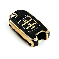 Honda City TPU 3 Button Smart Key Cover Gold Key Cover Compatible for WR-V, Jazz
