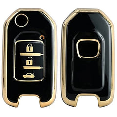 Honda City TPU 3 Button Smart Key Cover Gold Key Cover Compatible for WR-V, Jazz