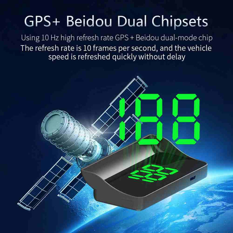 HUD Head Up Display for Car,Universal Digital Speedometer Smart Gauge Speedometer GPS Digital Speed Meter Tachometer for Car, KMH, Green