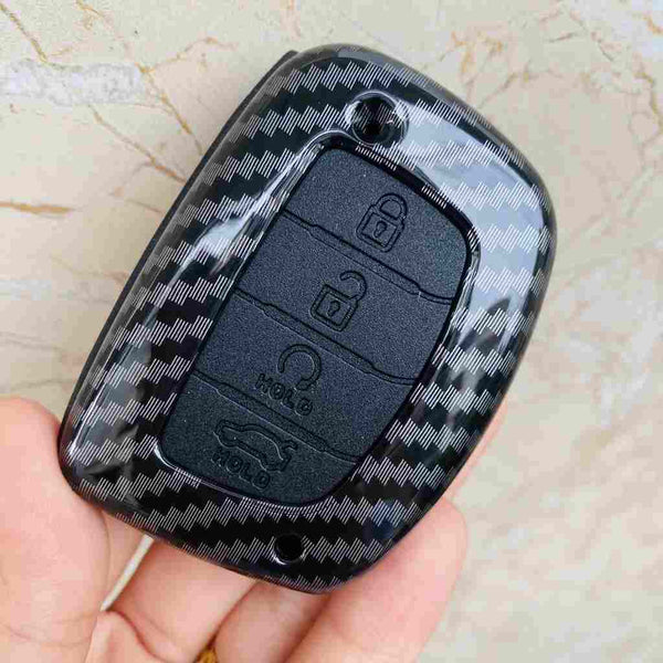 Hyundai Alcazar and Creta 2021 4 Button Smart Key Cover Case With Keychain
