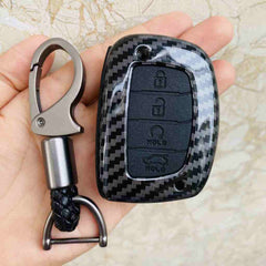 Hyundai Alcazar and Creta 2021 4 Button Smart Key Cover Case With Keychain