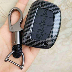 Hyundai Alcazar and Creta 2021 4 Button Smart Key Cover Case With Keychain