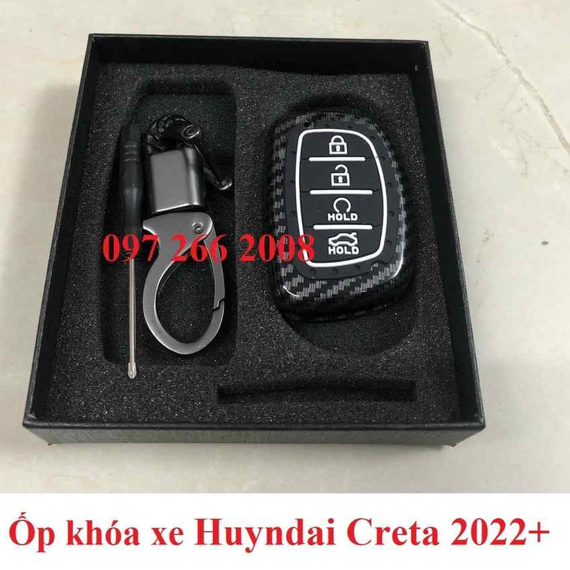 Hyundai Alcazar and Creta 2021 4 Button Smart Key Cover Case With Keychain