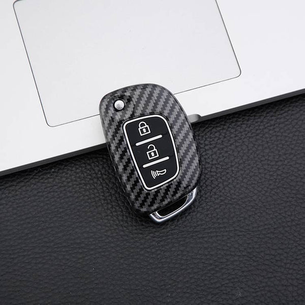 Hyundai 3 Button Smart Key ABS+Silicone Car Cover Case With Keychain For I20 ELITE, I20 ACTIVE, XCENT, TUCSON, CRETA, ELANTRA, VERNA 4S, I10 GRAND NIOS