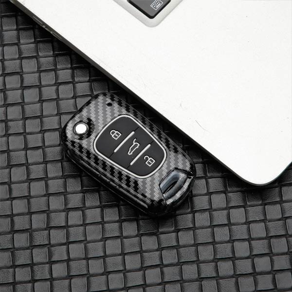 Hyundai 3 Button Flip Key ABS+Silicone Car Cover Case With Keychain For I10, OLD I20 (UPTO 2011), VERNA FLUIDIC