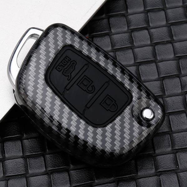 Hyundai 3 Button Flip Key ABS+Silicone Car Cover Case With Keychain For IGEN I20 (2012-2014), XCENT, VERNA