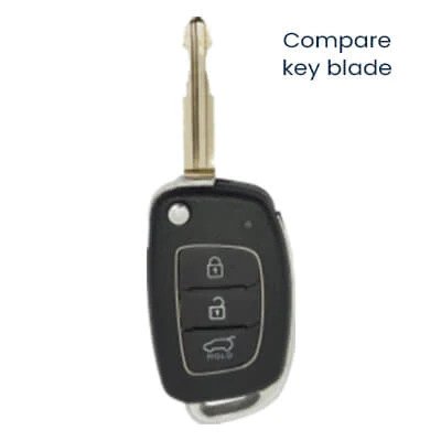 Hyundai 3 Button Flip Key ABS+Silicone Car Key Cover Case With Keychain fit for Creta, Venue, Aura, i20, Grand i10 Nios, Xcent