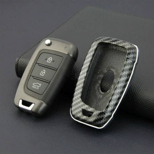 Hyundai 3 Button Flip Key ABS+Silicone Car Key Cover Case With Keychain Fit For Kona, Verna 2018 Onwards